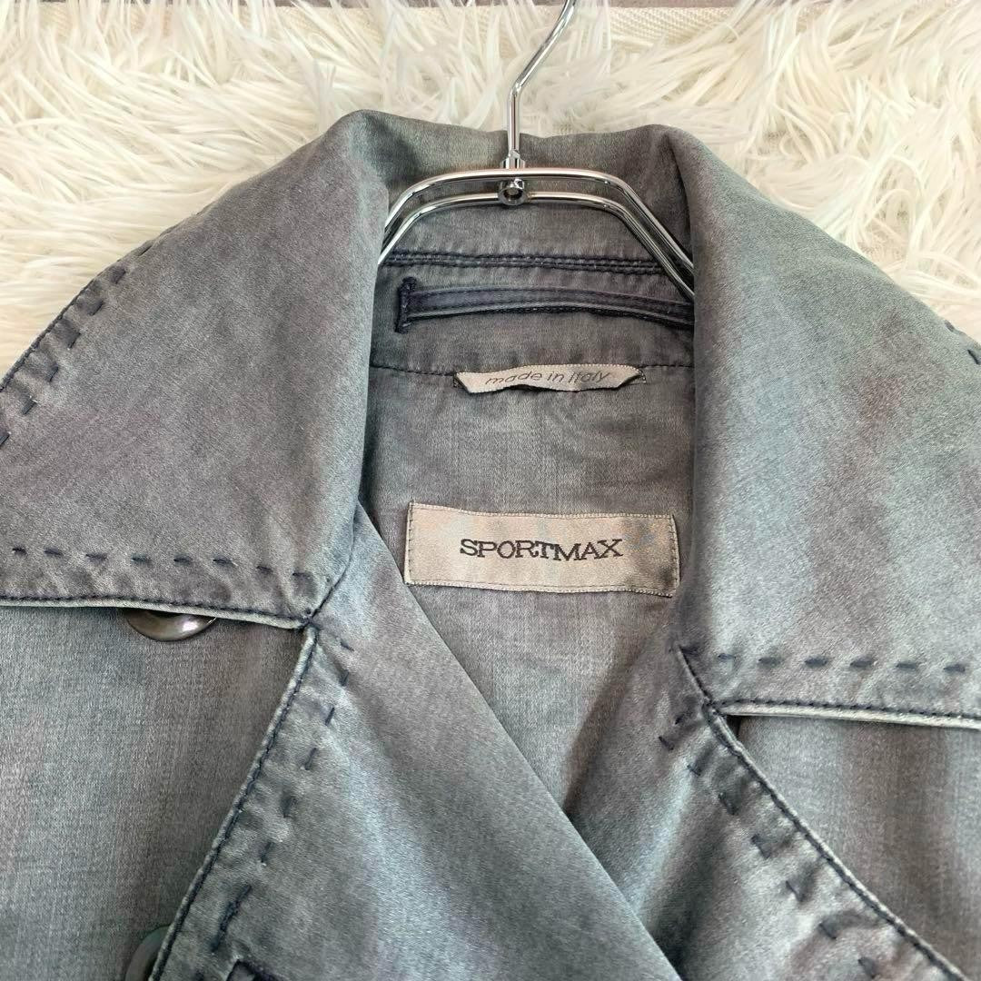 Max Mara SPORTMAX Trench Coat Asian fit XL 42 US size L Gray Authentic