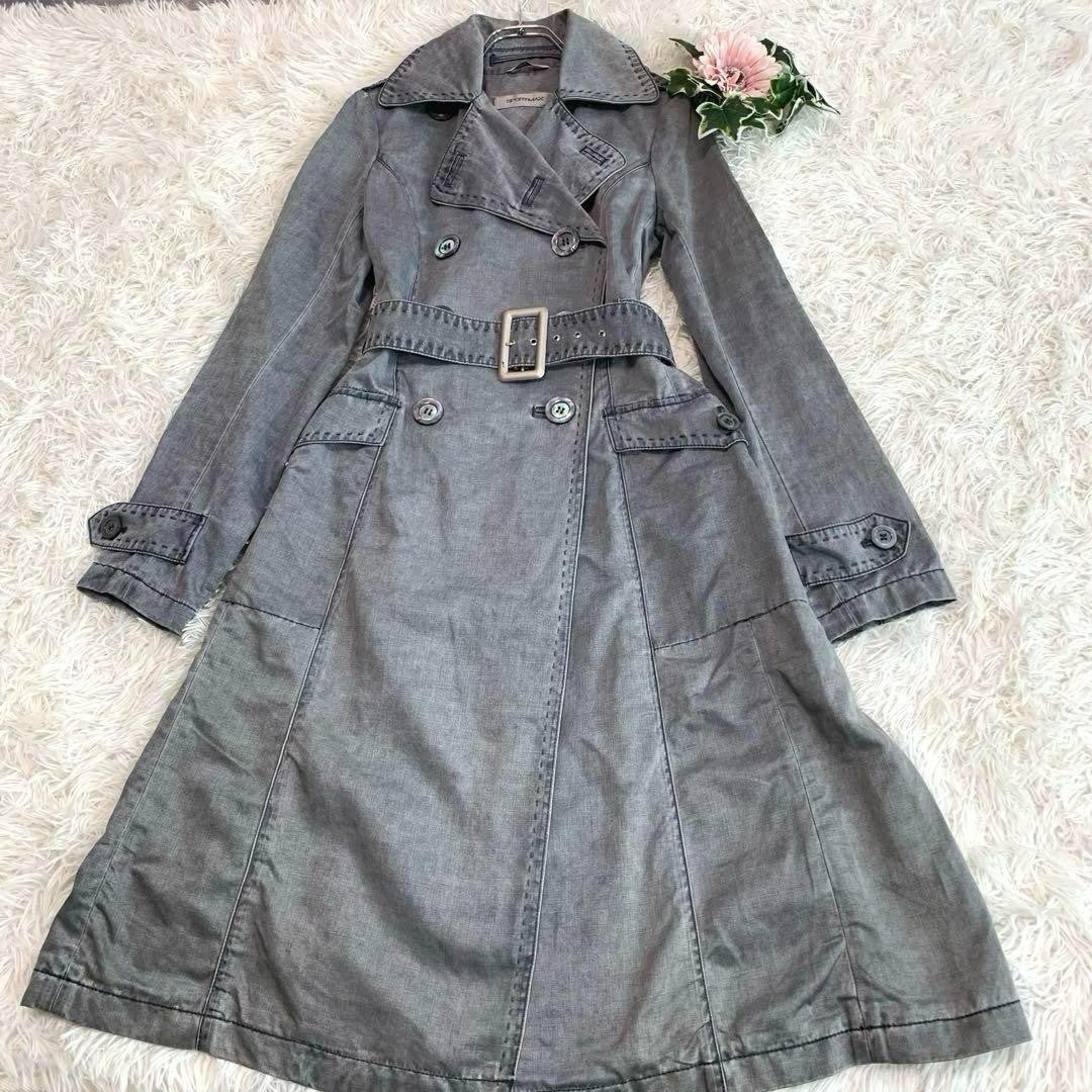 Max Mara SPORTMAX Trench Coat Asian fit XL 42 US size L Gray Authentic