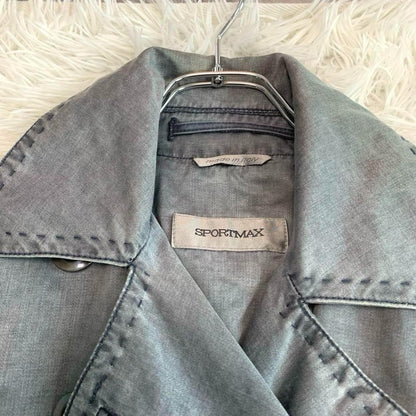 Max Mara SPORTMAX Trench Coat Asian fit XL 42 US size L Gray Authentic
