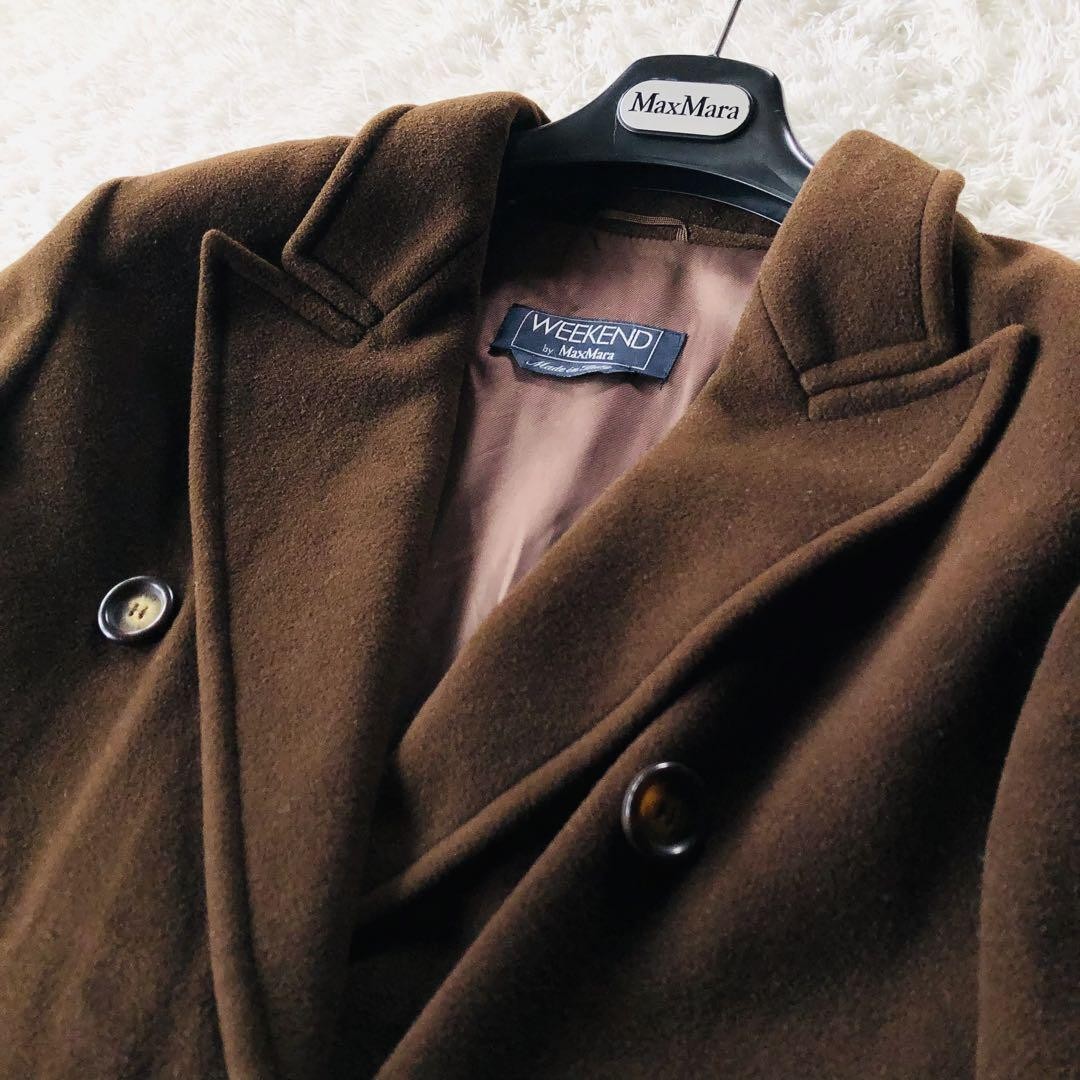 Weekend Max Mara Long Coat Asian fit M 38 US size S Dark Brown Authentic