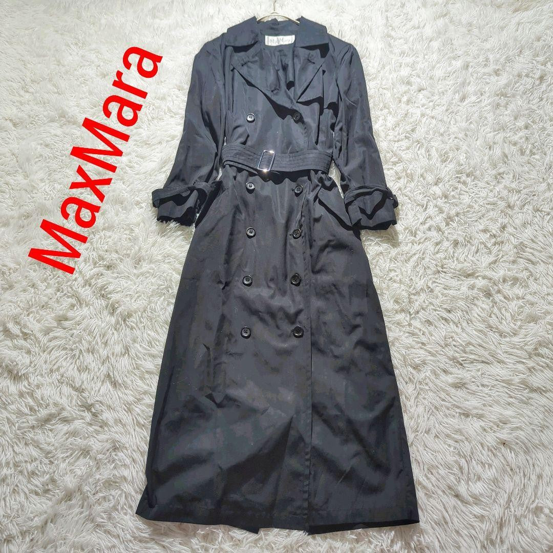 Max Mara Trench Coat Asian fit 2XL 44 US size XL Black Authentic