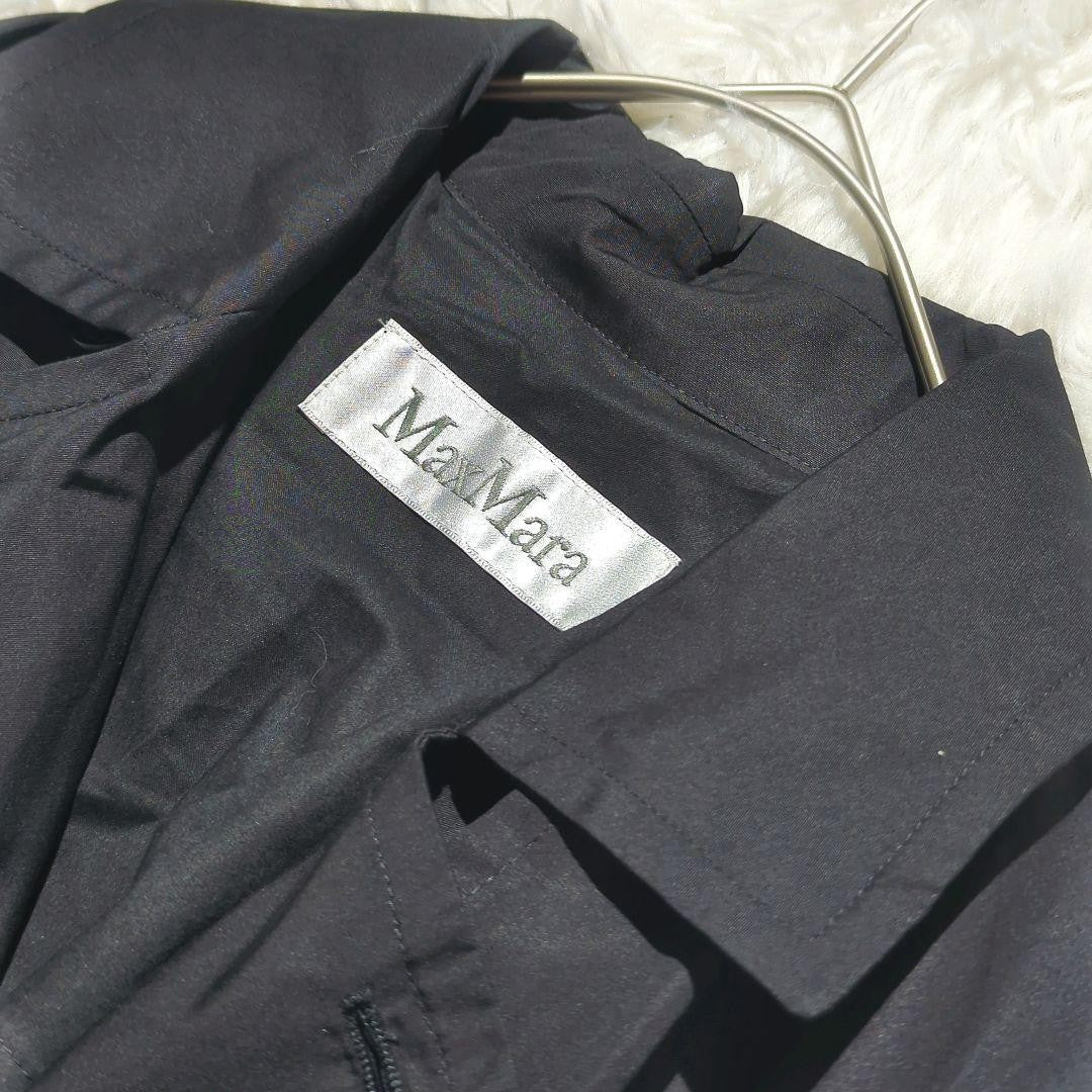 Max Mara Trench Coat Asian fit 2XL 44 US size XL Black Authentic