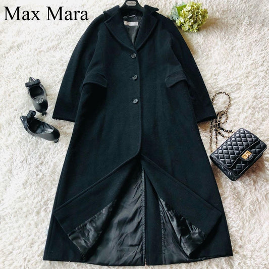 Max Mara Long Coat Asian fit M 38 US size S Black Authentic