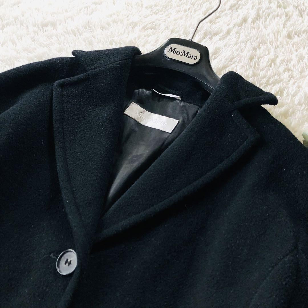 Max Mara Long Coat Asian fit M 38 US size S Black Authentic