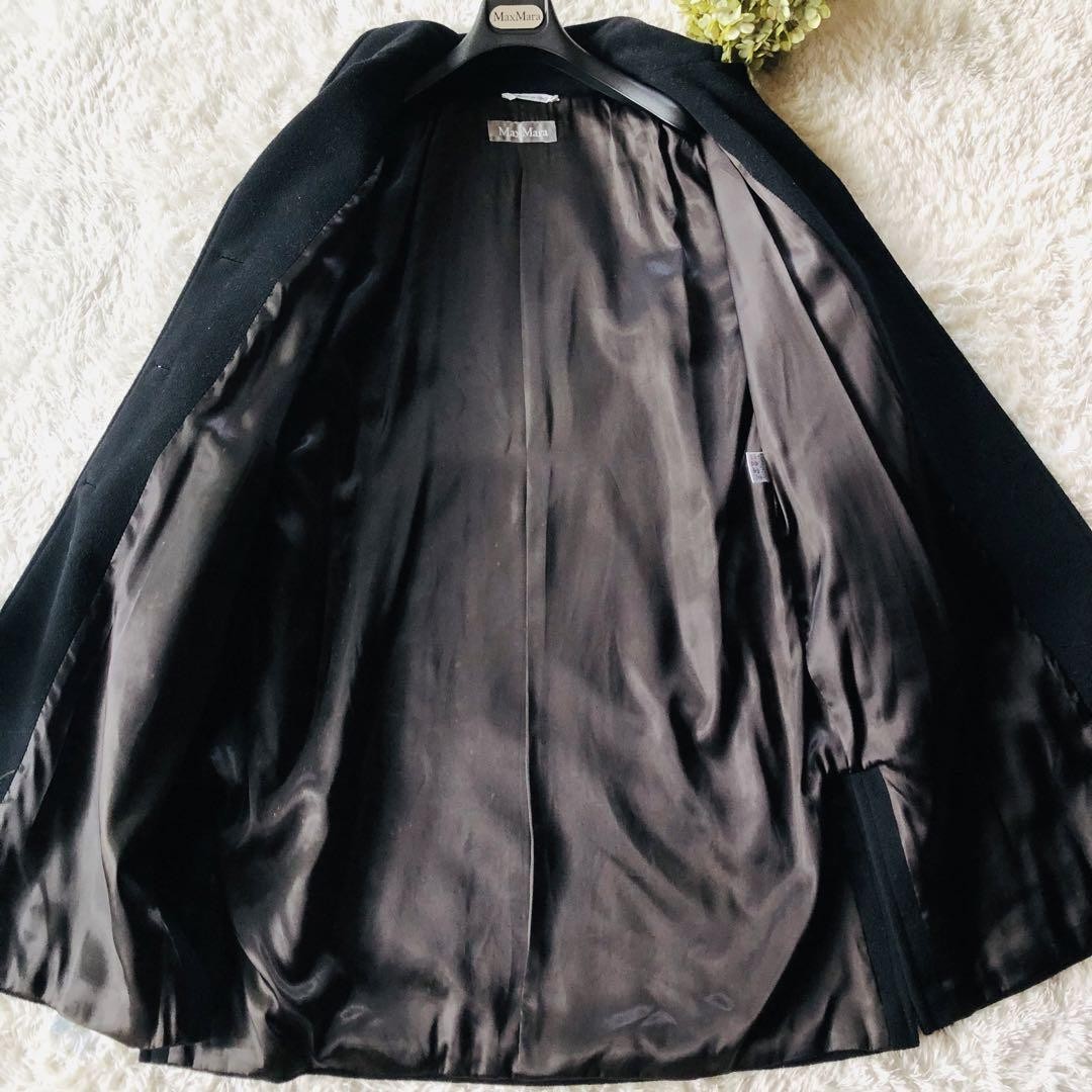 Max Mara Long Coat Asian fit L 40 US size M Black Authentic