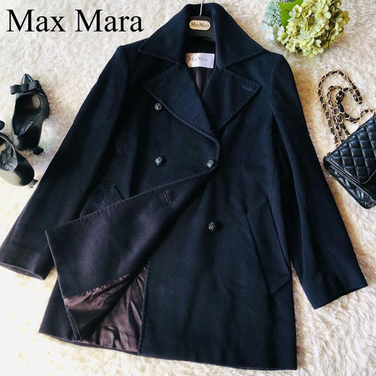 Max Mara P Coat Asian fit M 38 US size S Navy Authentic