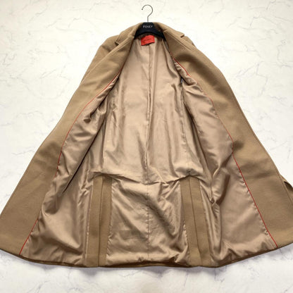 Max Mara Long Coat Asian fit M 38 US size S Camel Brown Wool Authentic