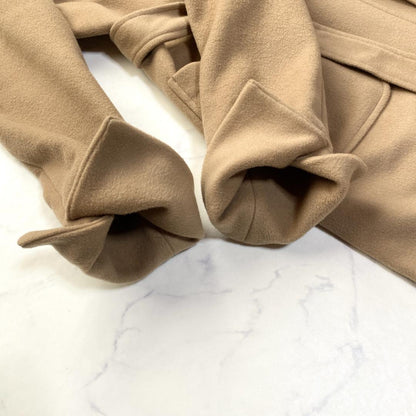 Max Mara Long Coat Asian fit M 38 US size S Camel Brown Wool Authentic