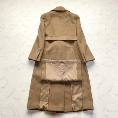 Max Mara Long Coat Asian fit M 38 US size S Camel Brown Wool Authentic