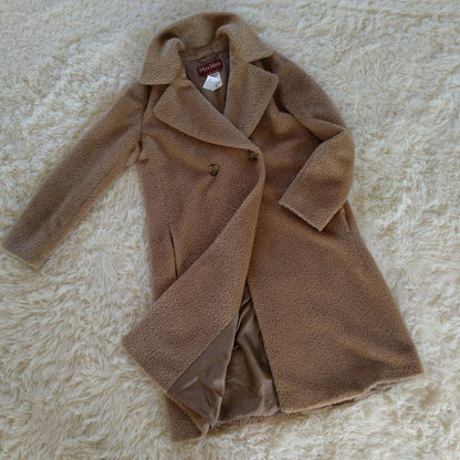 Max Mara Studio Long Coat Asian fit M 38 US size S Camel Authentic