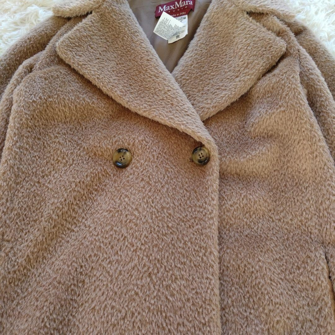 Max Mara Studio Long Coat Asian fit M 38 US size S Camel Authentic