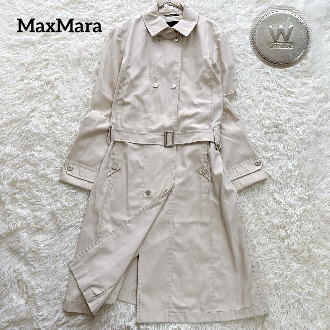 Weekend Max Mara Trench Coat Asian fit XL 42 US size L Off White Authentic