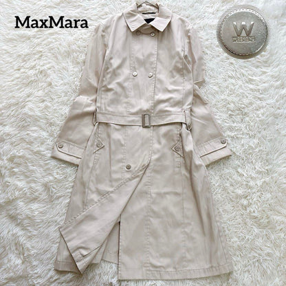 Weekend Max Mara Trench Coat Asian fit XL 42 US size L Off White Authentic