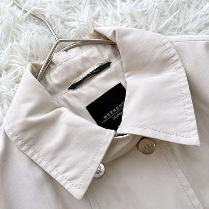 Weekend Max Mara Trench Coat Asian fit XL 42 US size L Off White Authentic