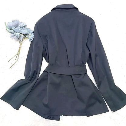 S Max Mara Short Trench Rain Coat Asian fit XL US size L Black Authentic