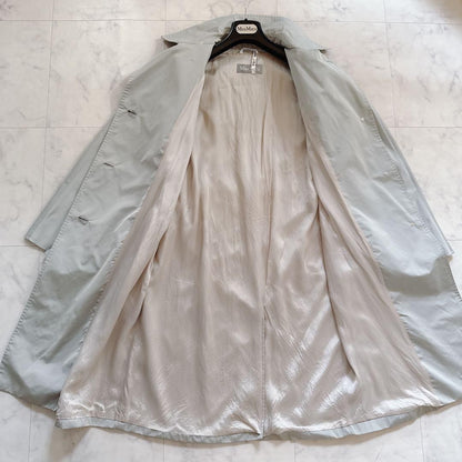 Max Mara Trench Coat Asian fit XL 42 US size L Light Gray Authentic