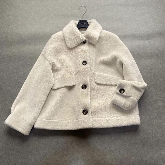 Max Mara MARELLA Boa Jacket Asian fit M 38 US size S Off White Authentic