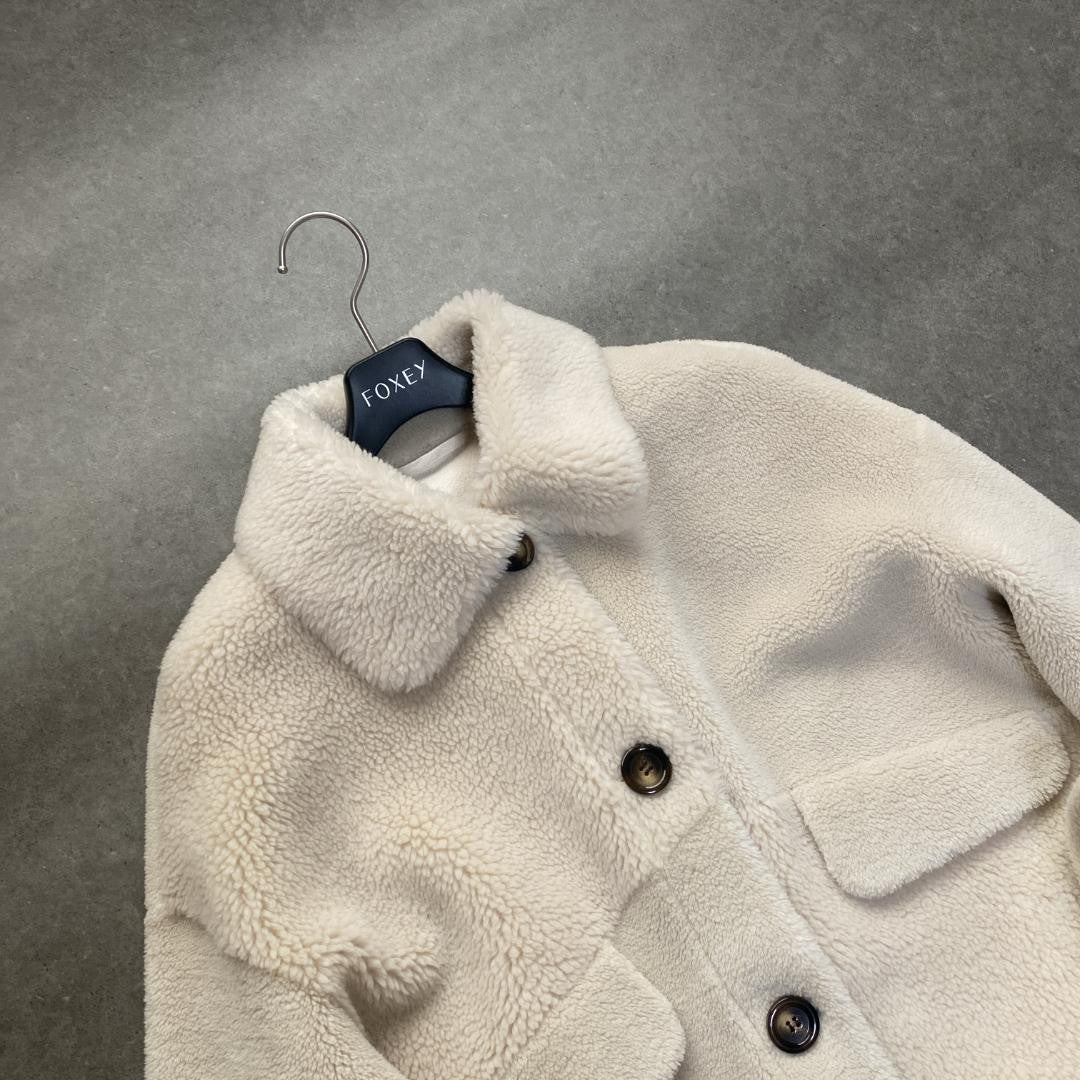 Max Mara MARELLA Boa Jacket Asian fit M 38 US size S Off White Authentic