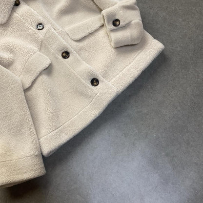 Max Mara MARELLA Boa Jacket Asian fit M 38 US size S Off White Authentic