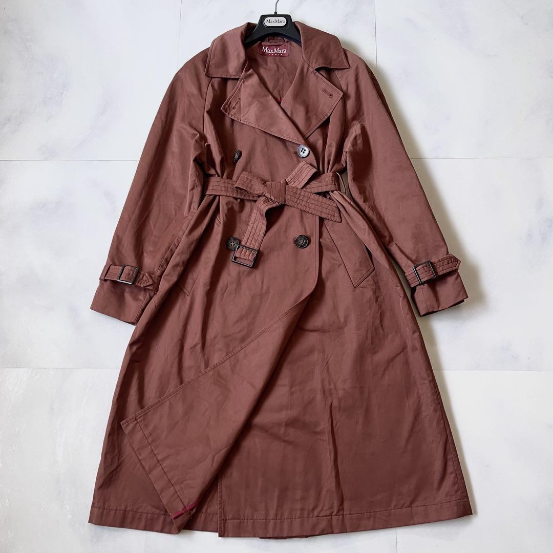 Max Mara Studio Trench Coat Asian fit M 38 US size S Brown Authentic