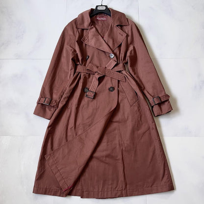 Max Mara Studio Trench Coat Asian fit M 38 US size S Brown Authentic