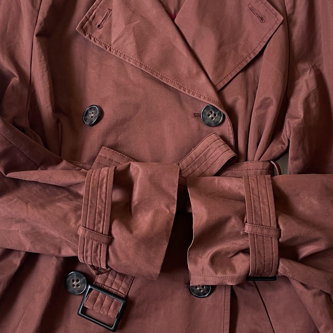 Max Mara Studio Trench Coat Asian fit M 38 US size S Brown Authentic