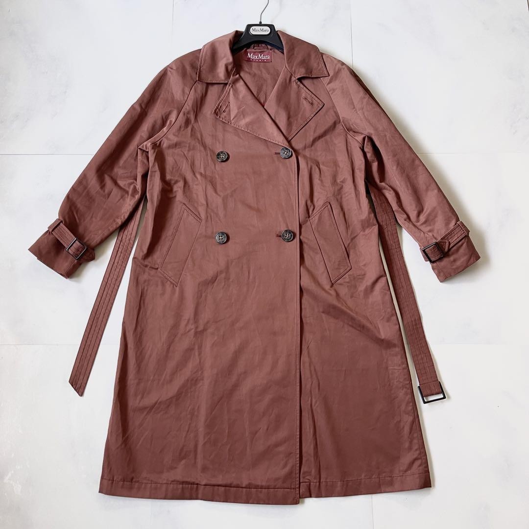 Max Mara Studio Trench Coat Asian fit M 38 US size S Brown Authentic