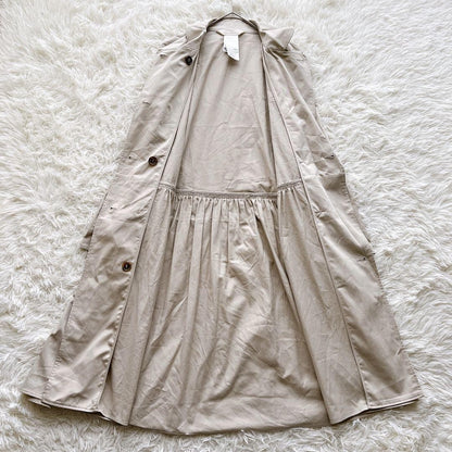 S Max Mara Trench Coat Asian fit L 40 US size M Beige Authentic