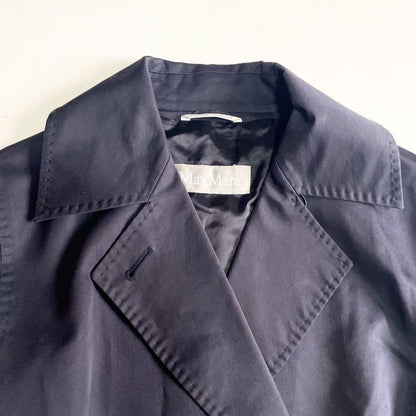 Max Mara Trench Coat Asian fit M 38 US size S Navy Authentic
