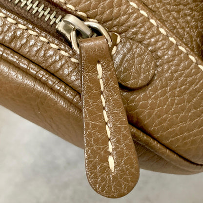 TOD'S Bag Logo Hand Tote Purse Leather Brown Silver Used Women's Authentic