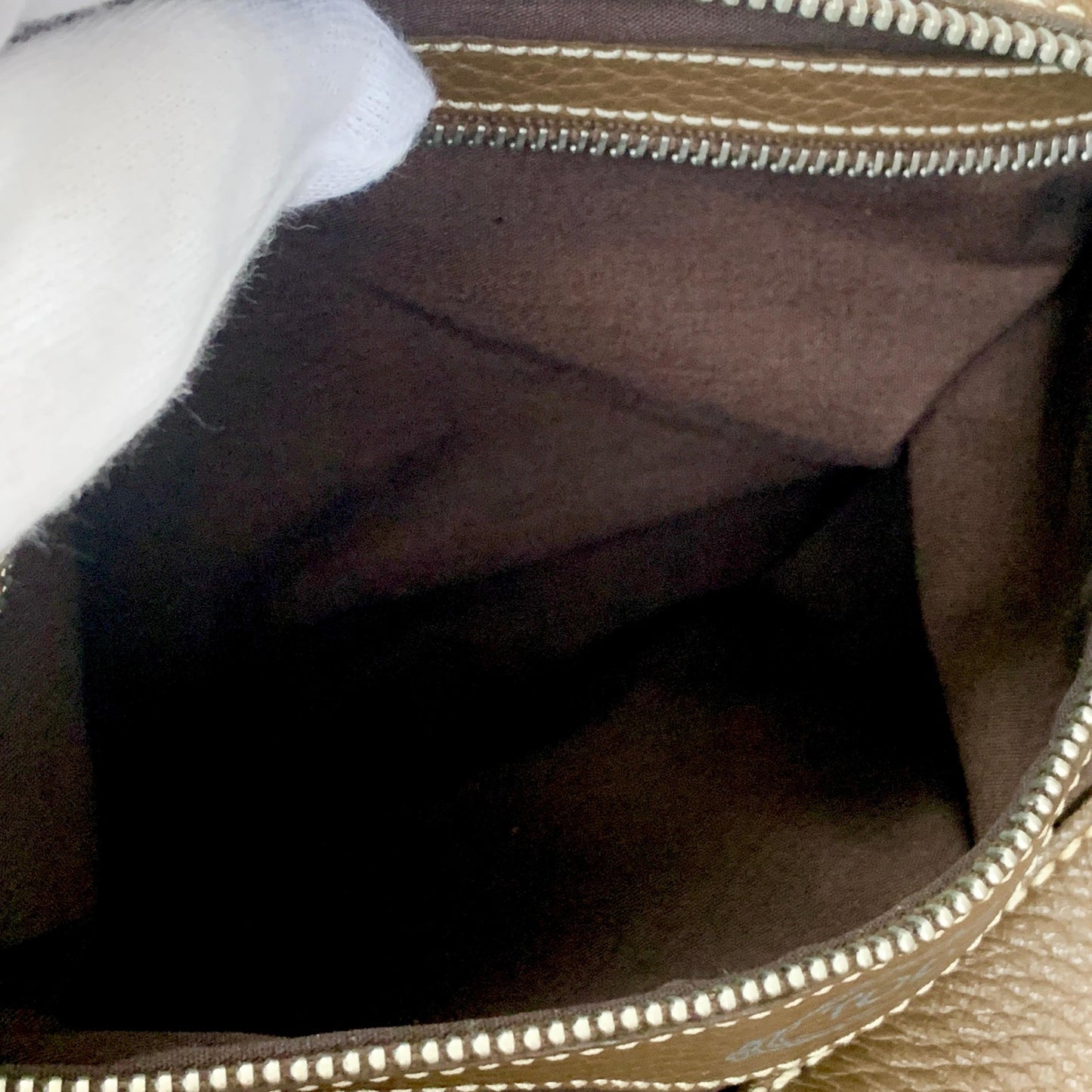 TOD'S Bag Logo Hand Tote Purse Leather Brown Silver Used Women's Authentic