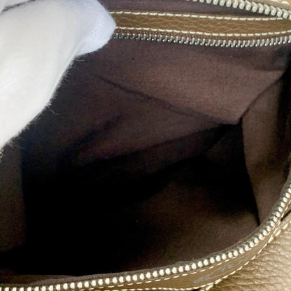 TOD'S Bag Logo Hand Tote Purse Leather Brown Silver Used Women's Authentic