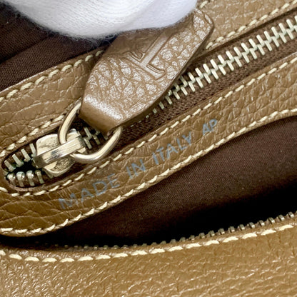 TOD'S Bag Logo Hand Tote Purse Leather Brown Silver Used Women's Authentic