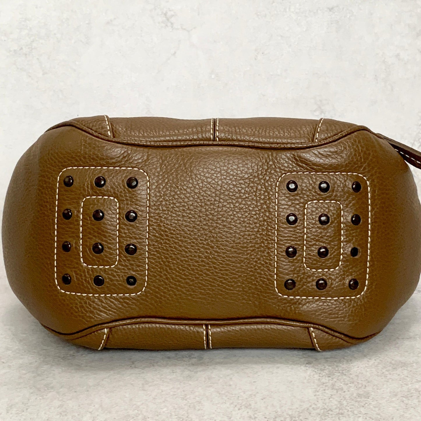 TOD'S Bag Logo Hand Tote Purse Leather Brown Silver Used Women's Authentic