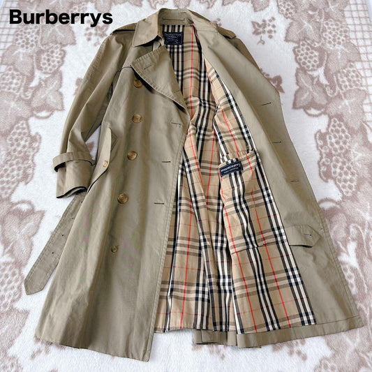 BURBERRYS Coat Nova Check FREE SIZE Beige Authentic