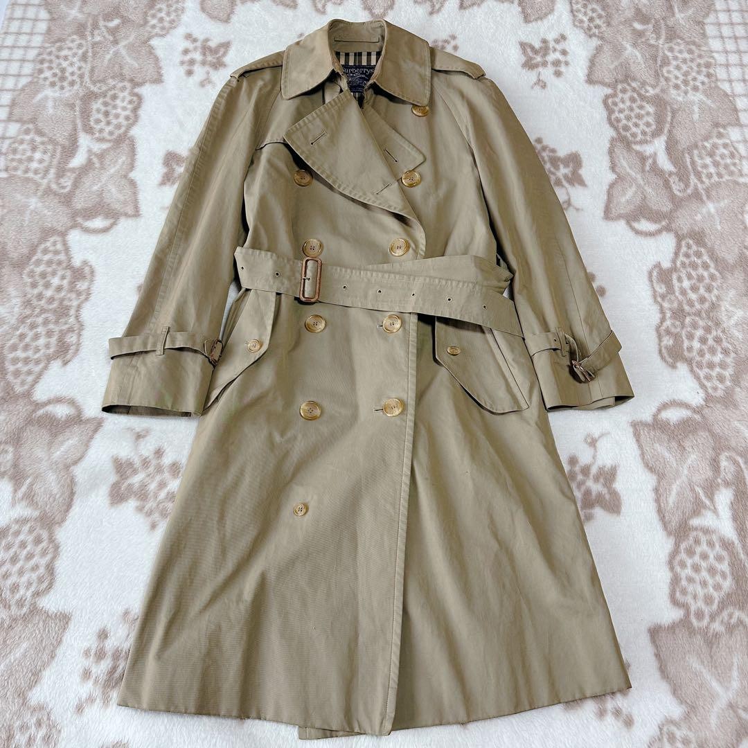 BURBERRYS Coat Nova Check FREE SIZE Beige Authentic