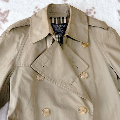 BURBERRYS Coat Nova Check FREE SIZE Beige Authentic