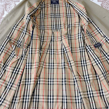 BURBERRYS Coat Nova Check FREE SIZE Beige Authentic