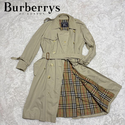 BURBERRYS Coat Nova Check Asian fit XL US size L Beige Authentic