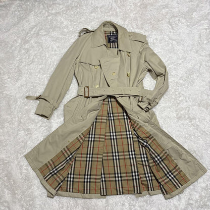BURBERRYS Coat Nova Check Asian fit XL US size L Beige Authentic