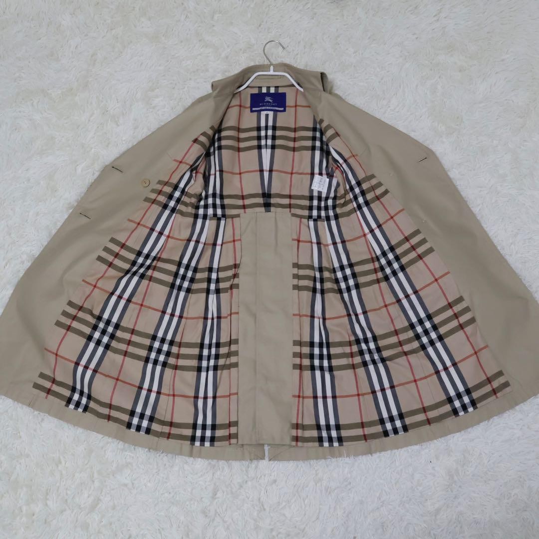 BURBERRY BLUE LABEL Coat Nova Check Asian fit S US size XS Beige Authentic