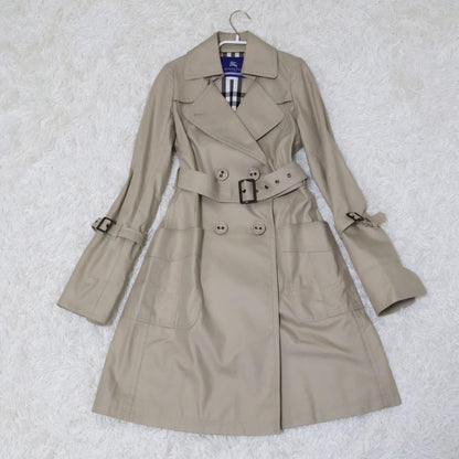 BURBERRY BLUE LABEL Coat Nova Check Asian fit S US size XS Beige Authentic