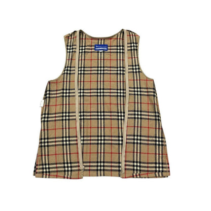 BURBERRY BLUE LABEL Chester Coat Nova Check Asian fit M 38 US size S Beige Auth