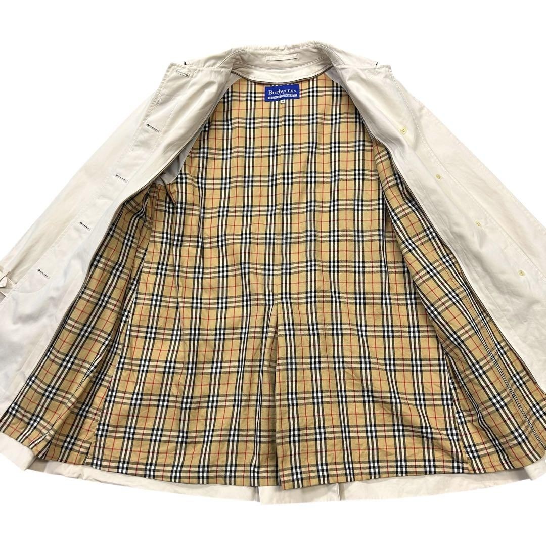 BURBERRY BLUE LABEL Chester Coat Nova Check Asian fit M 38 US size S Beige Auth