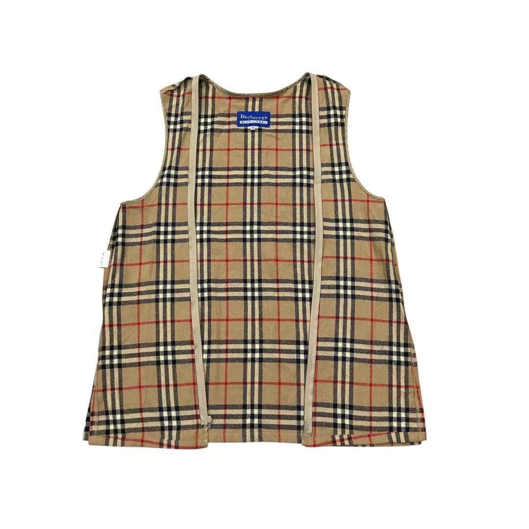 BURBERRY BLUE LABEL Chester Coat Nova Check Asian fit M 38 US size S Beige Auth