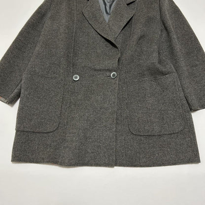 BURBERRY Double-faced Coat Nova Check Asian fit 2XL US size XL Gray Authentic