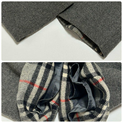BURBERRY Double-faced Coat Nova Check Asian fit 2XL US size XL Gray Authentic