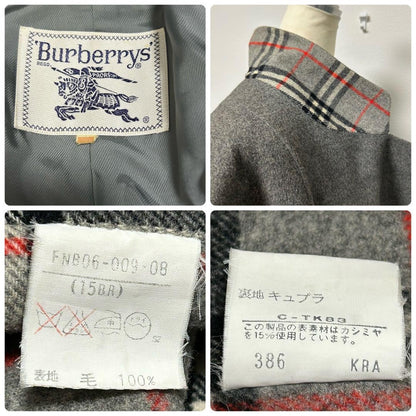 BURBERRY Double-faced Coat Nova Check Asian fit 2XL US size XL Gray Authentic