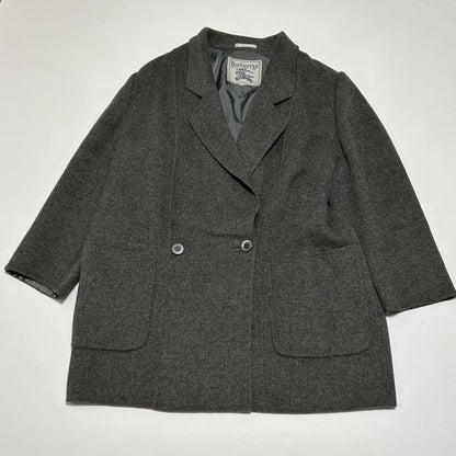BURBERRY Double-faced Coat Nova Check Asian fit 2XL US size XL Gray Authentic