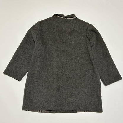 BURBERRY Double-faced Coat Nova Check Asian fit 2XL US size XL Gray Authentic